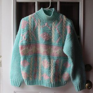 vintage pastel geometric pattern sweater